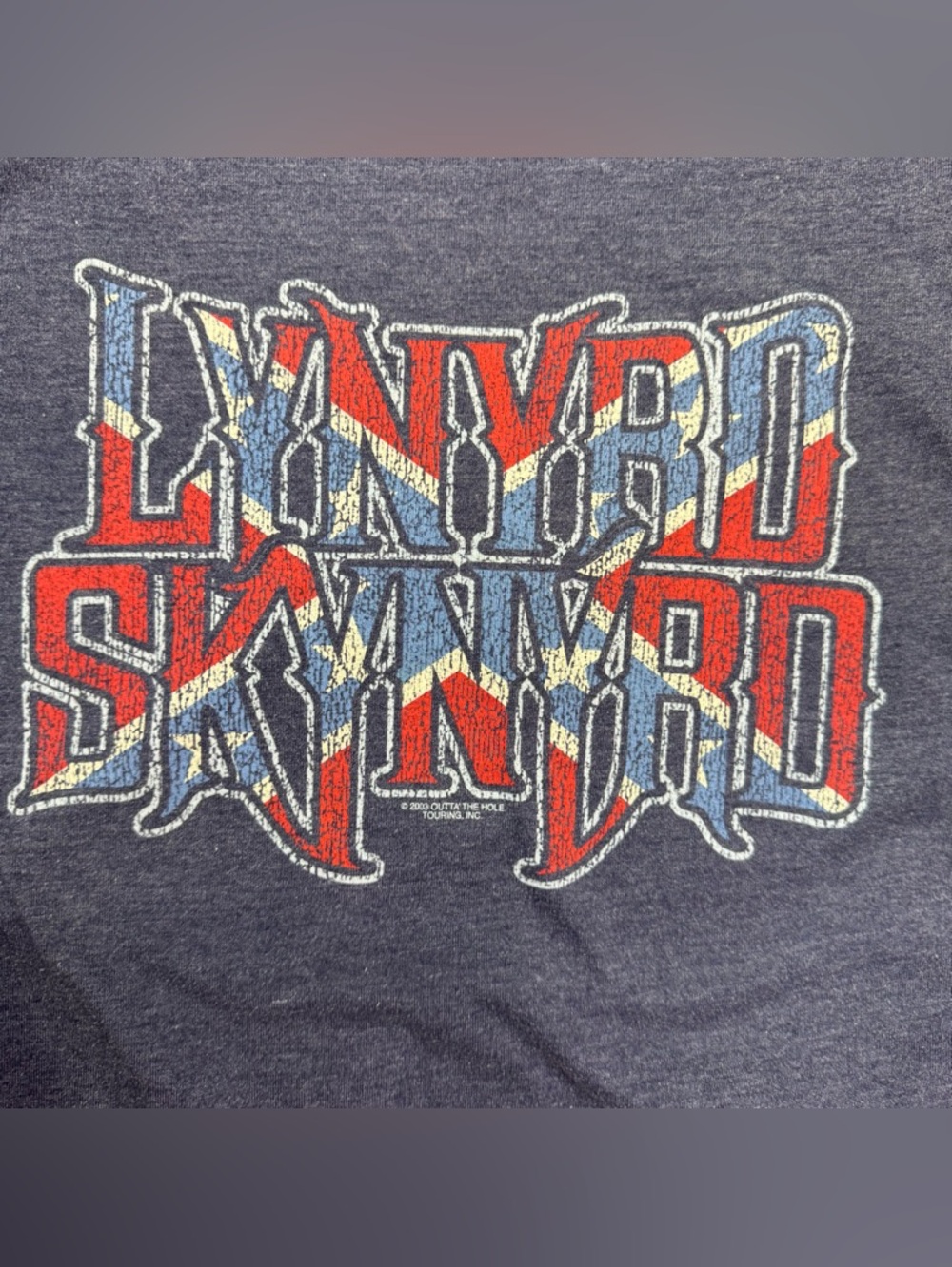 Lynyrd Skynyrd Band Graphic Tee - Navy Winterland Large ringer tee